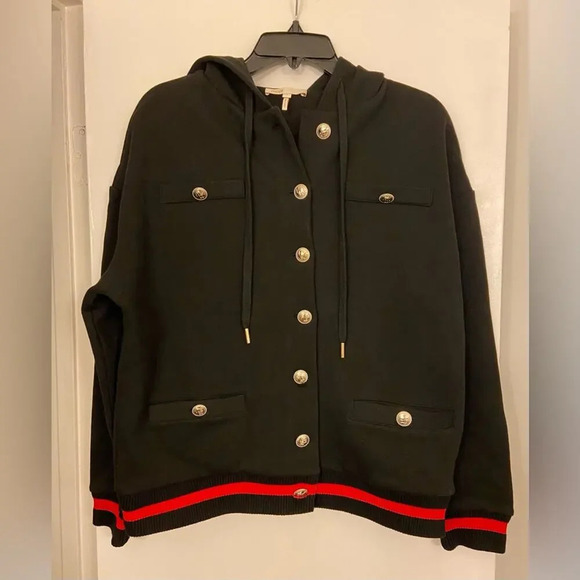 Maje Sequin Embellished Paradise Paris Button Down Jacket Size Small - Picture 3 of 9